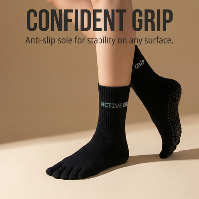 Active Grip Five-Toe Socks
