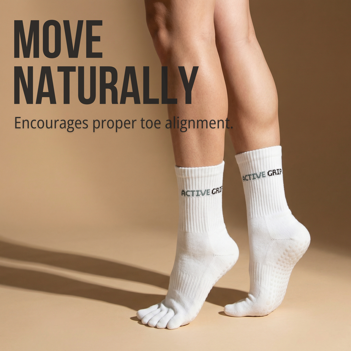 Active Grip Five-Toe Socks